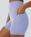 Halara UltraSculpt™ High Waisted Tummy Control Side Pocket Shaping Training Biker Shorts 5'' - Baby Lavender