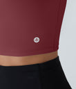 SoftlyZero™ Airy Square Neck Backless Crisscross Cropped Cool Touch Yoga Tank Top-UPF50+ - Cordovan