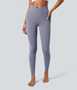SoftlyZero™ Crossover Pocket Plain Leggings-UPF50+ - Light Gray Violet