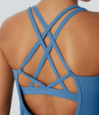 Halara UltraSculpt™ Round Neck Curved Hem Workout Tank Top - Pacific Coast