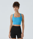SoftlyZero™ Airy Square Neck Backless Crisscross Cropped Cool Touch Yoga Tank Top-UPF50+ - Swim Cap
