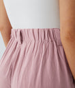 High Waisted Pocket Wide Leg Flowy Solid Palazzo Casual Linen-Feel Pants - Pale Lilac