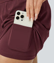 SoftlyZero™ Airy Super High Waisted 2-in-1  Cool Touch Yoga Shorts 5'' with Pockets-Longer Length - Zinfandel