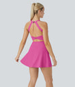 SoftlyZero™ Airy Backless Twisted Cool Touch Dance Active Dress-Easy Peezy Edition - Fuchsia Fedora