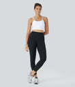 Basic Padded Workout Cropped Low Support Tank Top A-D Cups - White