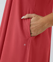 Breezeful™ Backless Racerback Side Pocket High Low Flowy Midi Quick Dry Casual Dress - Pompeian Red