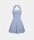 Flare Mini Dance Active Dress-Longer Length - Light Grey Blue