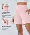 SoftlyZero™ Airy Super High Waisted 2-in-1 Cool Touch Yoga Shorts 7" with Pockets - Primrose Pink