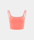 Double Straps Cropped Yoga Tank Top - Fusion Coral