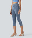 Halara Flex™ High Waisted Pocket Denim Capri Casual Leggings - Ice Crevice Denim