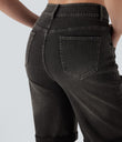 Halara Flex™ High Waisted Pockets Rolled Hem Washed Denim Casual Bermuda Shorts - Phantom Denim