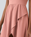 Breezeful™ High Low 2-Piece Pocket Flowy Midi Quick Dry Casual Dress - Blossom