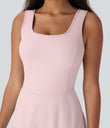 SoftlyZero™ Airy U Neck 2-in-1 Pocket Mini Cool Touch Dance Active Dress-Easy Peezy - Primrose Pink