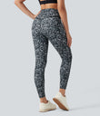 Halara UltraSculpt™ Leopard Print High Waisted Tummy Control Yoga Leggings with Pockets - Black and Silver Leopard Print