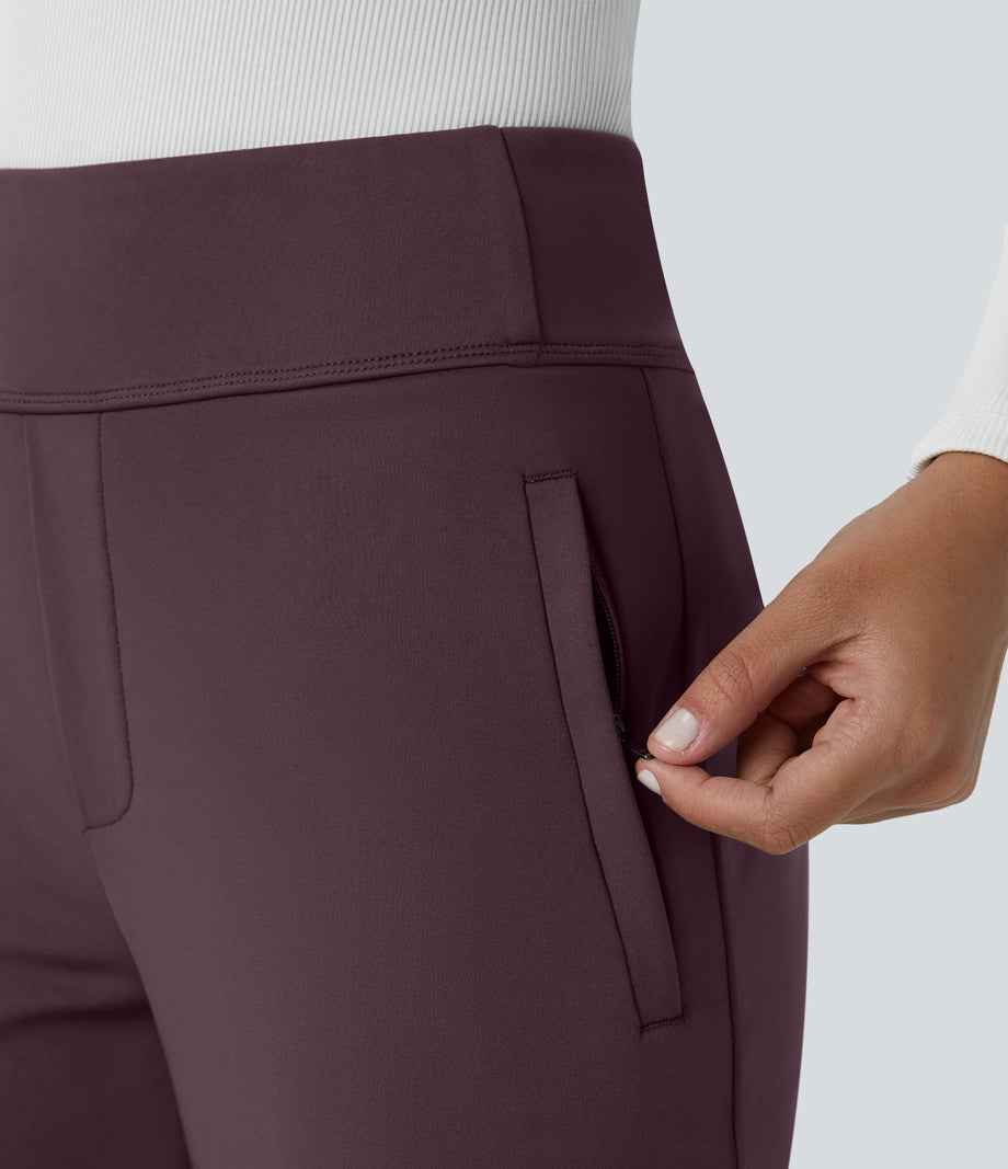 Halara Flex™ DayStretch Mid Rise Side Zipper Pocket Work Flare Pants - Dusky Evening purple
