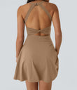 SoftlyZero™ Airy Backless Twisted Flare Low Support Dance Active Dress-Longer Length-Easy Peezy Edition A-D Cups - Tanzine