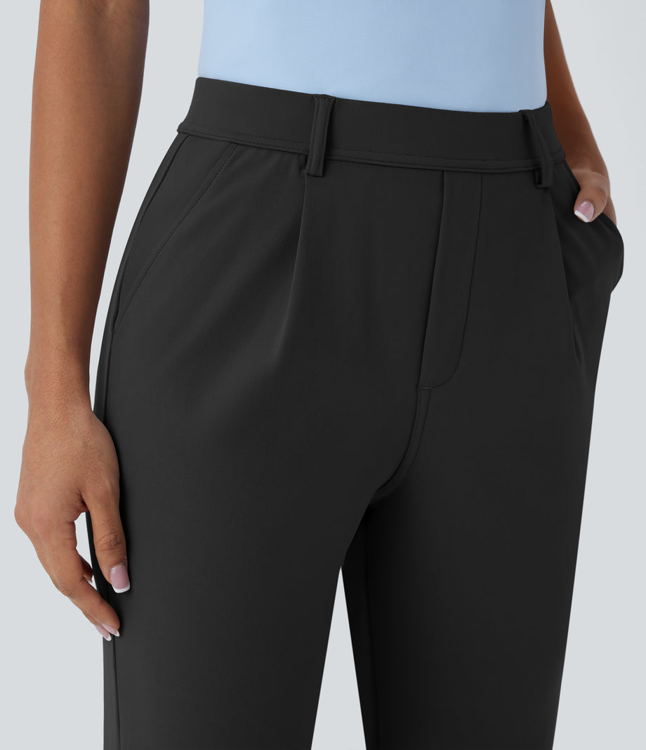 Halara Flex™ DayStretch High Waisted Pocket Ankle Length Tapered Work Pants - Black