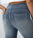 Halara Flex™ High Waisted Pockets Denim Casual Leggings - Blue Gray Denim