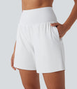SoftlyZero™ Airy Super High Waisted 2-in-1 Cool Touch Yoga Shorts 7" with Pockets - White