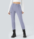 DayStretch High Waisted Zipper Pockets Solid Skinny Cargo Pants - Icelandic Blue