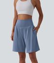 SoftlyZero™ Airy Super High Waisted 2-in-1 Cool Touch Yoga Shorts 9" with Pockets - Infinity