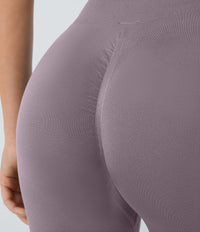 OneForm Seamless Flow High Waisted Ruched Plain Leggings - Nirvana