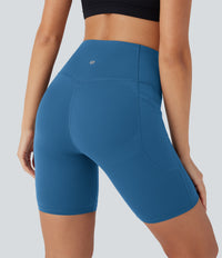 Halara UltraSculpt™ High Waisted Butt Lifting Tummy Control Pocket Shaping Training Biker Shorts 7'' - Vallarta Blue