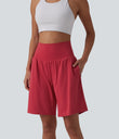 SoftlyZero™ Airy Super High Waisted 2-in-1 Cool Touch Yoga Shorts 9" with Pockets - Winterberry