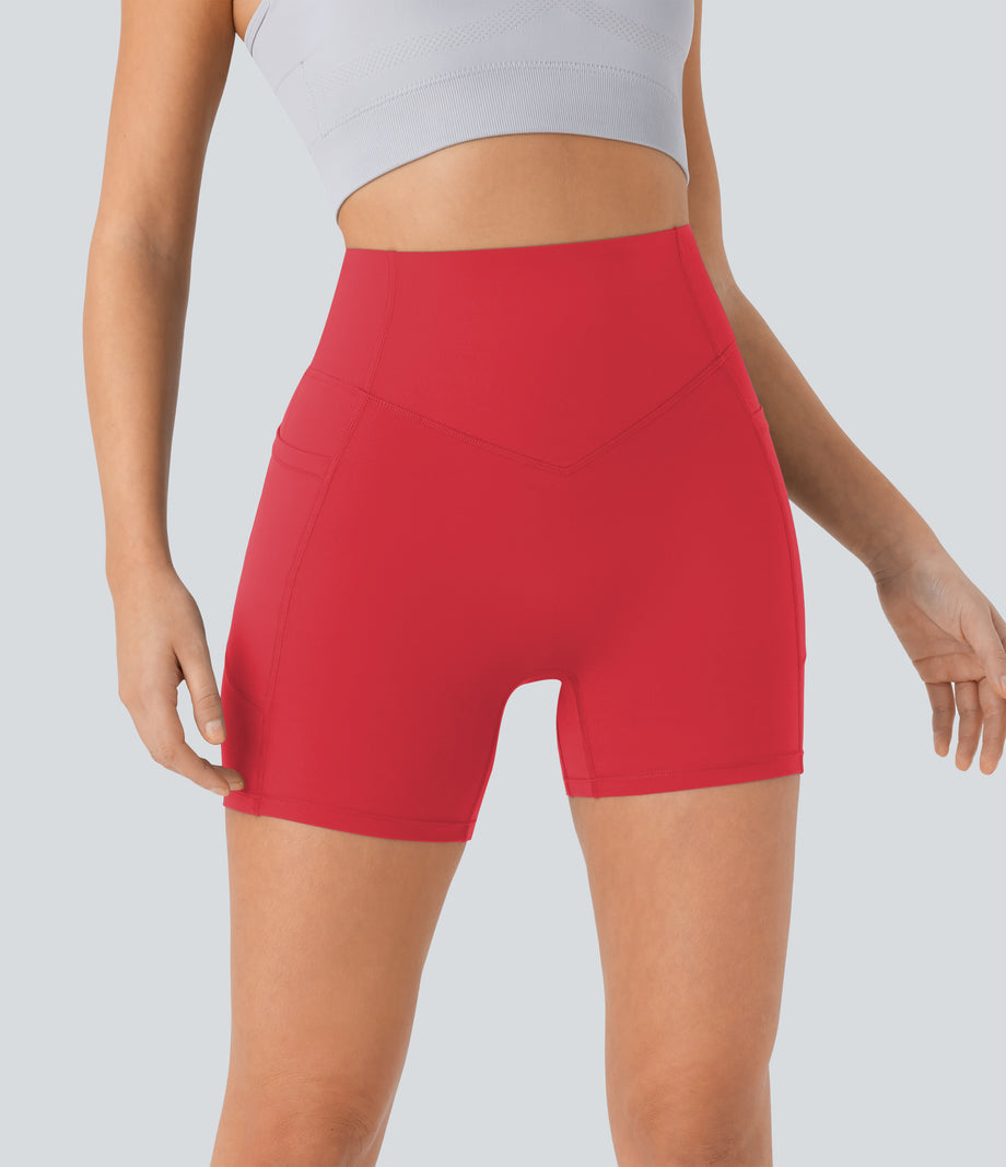 Halara UltraSculpt™ High Waisted Scrunch Butt Lifting Tummy Control Pocket Shaping Workout Biker Shorts 5'' - Bittersweet