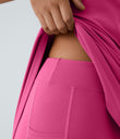 SoftlyZero™ Plush Double Straps 2-Piece Pocket Slip Dance Active Dress A-D Cups - Fuchsia Purple