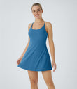 SoftlyZero™ Plush Backless Active Dress - Gloomy Blue