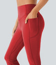 Halara UltraSculpt™ High Waisted Scrunch Butt Lifting Tummy Control Pocket Shaping Yoga Bootcut Leggings - Aura Orange