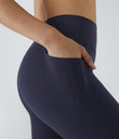 Patitoff™ 2.0 Pet Hair Resistant High Waisted Crossover Side Pocket Yoga Leggings - Mountain Blue