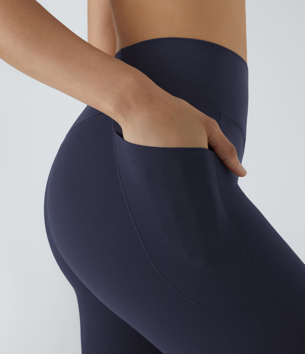 Patitoff™ 2.0 Pet Hair Resistant High Waisted Crossover Side Pocket Yoga Leggings - Mountain Blue