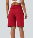 SoftlyZero™ Airy High Waisted Pockets Cool Touch Yoga Bermuda Shorts - Salsa