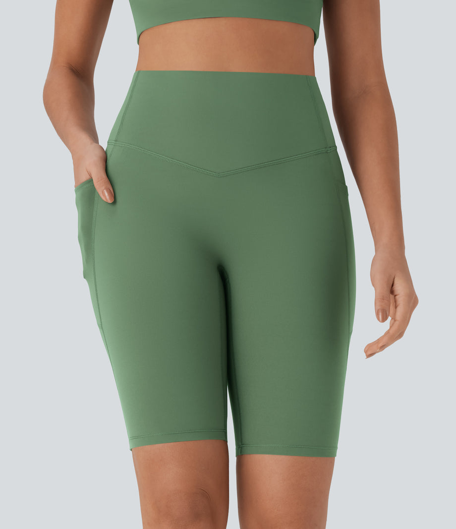 Halara UltraSculpt™ High Waisted Tummy Control Pocket Shaping Training Biker Shorts 9'' - Kashmir