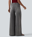 Halara Flex™ High Waisted Pockets Washed Casual Wide Leg Jeans - Cool Gray Denim