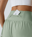SoftlyZero™ Airy Super High Waisted 2-in-1 Cool Touch Yoga Shorts with Pockets - Light Bean Green