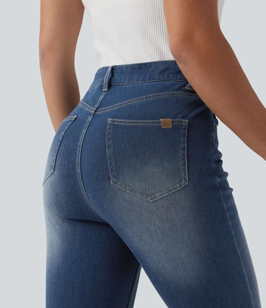 Halara Flex™ High Waisted Casual Skinny Jeans with Pockets - Estate Blue Denim