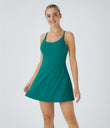 SoftlyZero™ Plush Backless Active Dress - Quetzal Green
