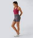 SoftlyZero™ Plush U Neck Racerback Cut Out Cropped Yoga Tank Top - Cherries Jubilee