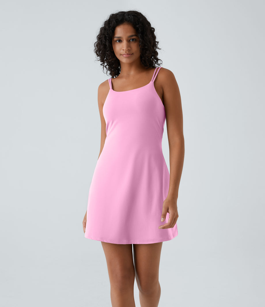 SoftlyZero™ Plush Double Straps 2-Piece Pocket Slip Dance Active Dress A-D Cups - Nosegay