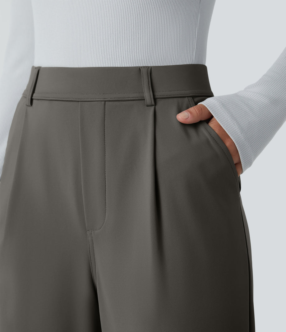 Halara Flex™ DayStretch High Waisted Pocket Work Flare Pants - Deep Red Grey