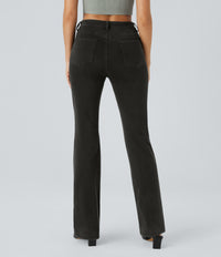 Halara Flex™ Mid Rise Pockets Casual Bootcut Jeans - Hemp Rope Black Denim