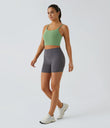 Basic Padded Workout Cropped Low Support Tank Top A-D Cups - Kashmir