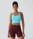 SoftlyZero™ Plush Cut Out Cropped Yoga Tank Top - Baroque Blue
