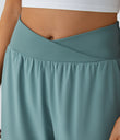 Breezeful™ High Waisted Crossover Quick Dry Resort Pants with Pockets - Stone Blue