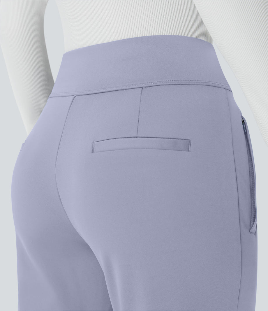 Halara Flex™ DayStretch Mid Rise Side Zipper Pocket Work Flare Pants - Icelandic Blue