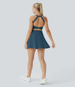 SoftlyZero™ Airy Backless Twisted Cool Touch Dance Active Dress-Easy Peezy Edition - Majolica Blue
