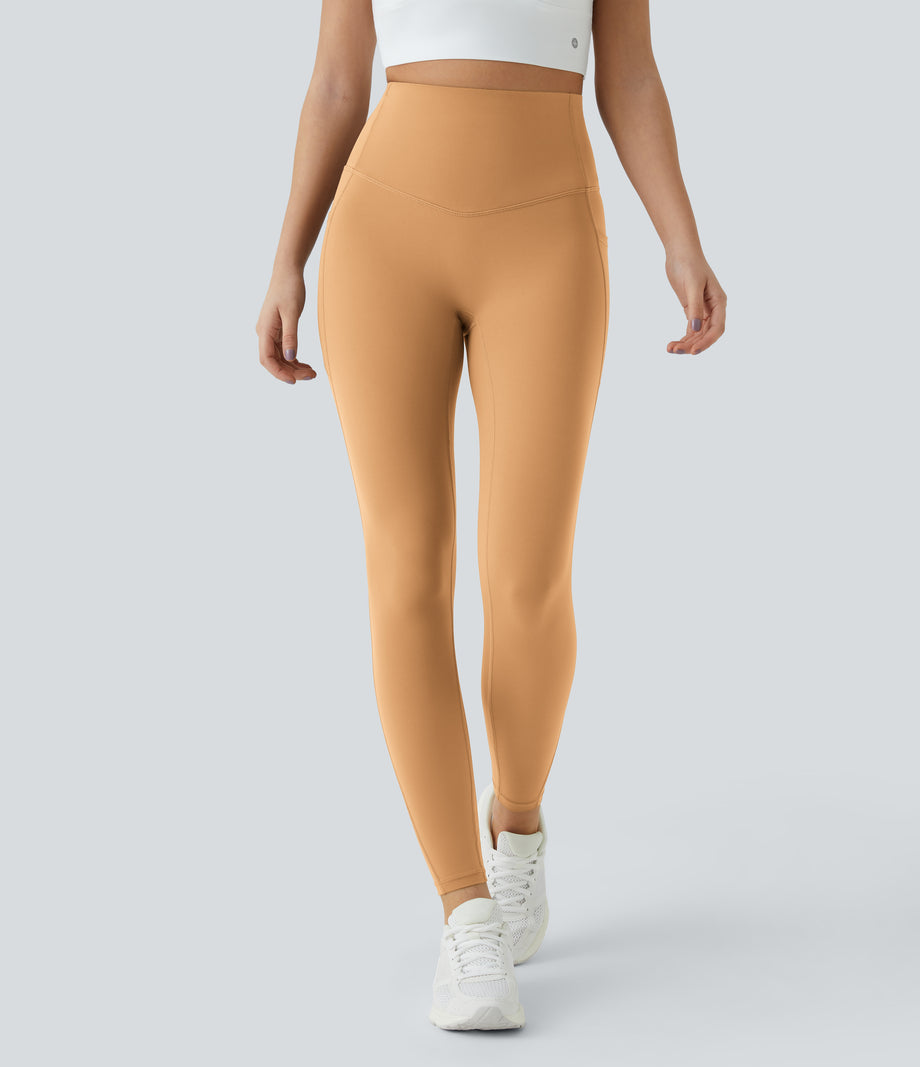 Halara UltraSculpt™ High Waisted Tummy Control Pocket Shaping Training Leggings - Buckskin